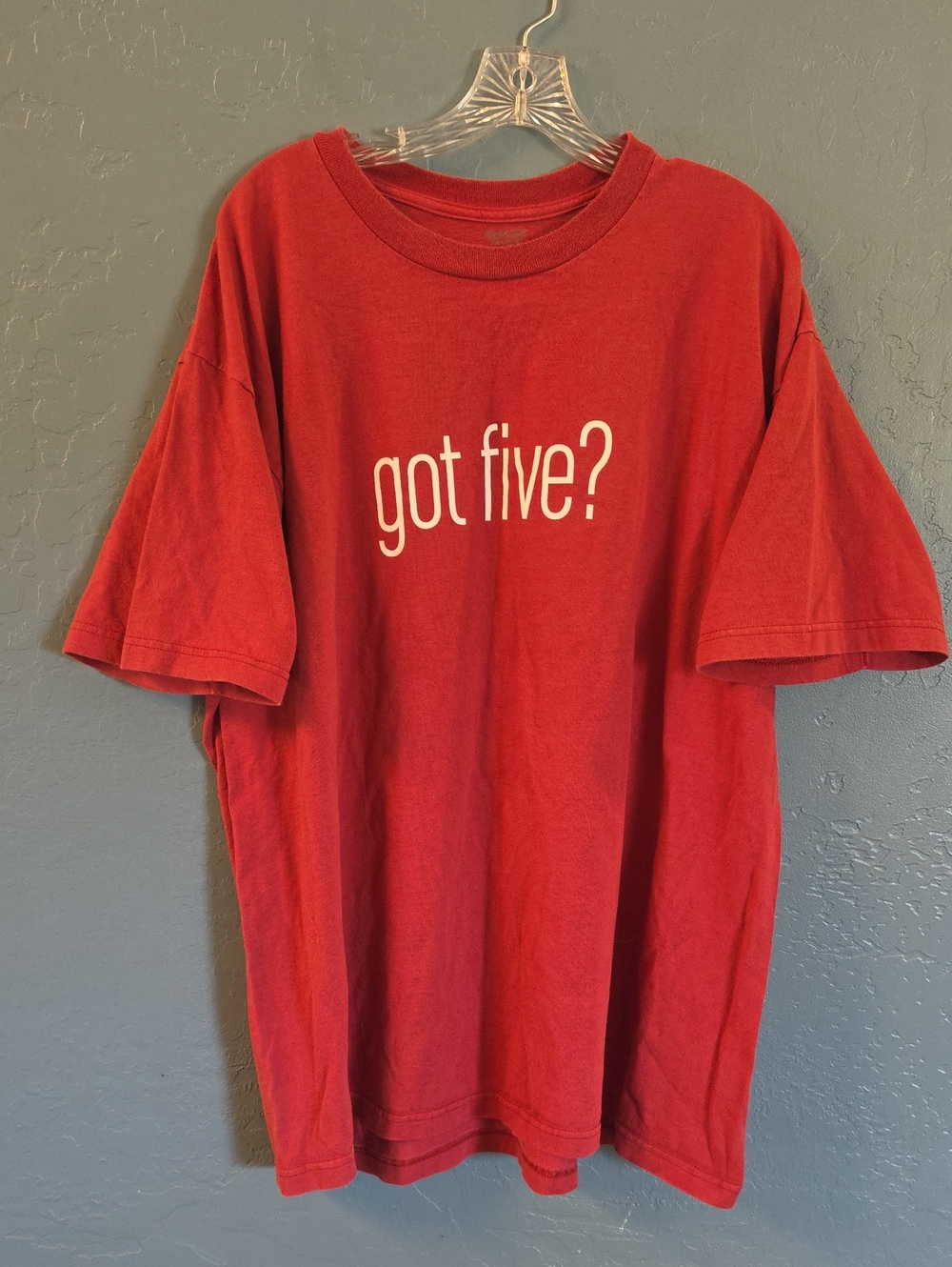 VTG 49ers Reebok Red 'got five?' Graphic Short Sleeve Tee